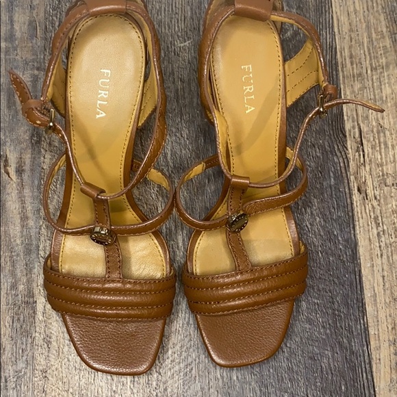 Furla leather platform sandal - Picture 1 of 5
